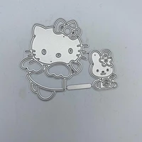 metal cutting dies stencils two cute cats for diy scrapbooking album paper card embossing