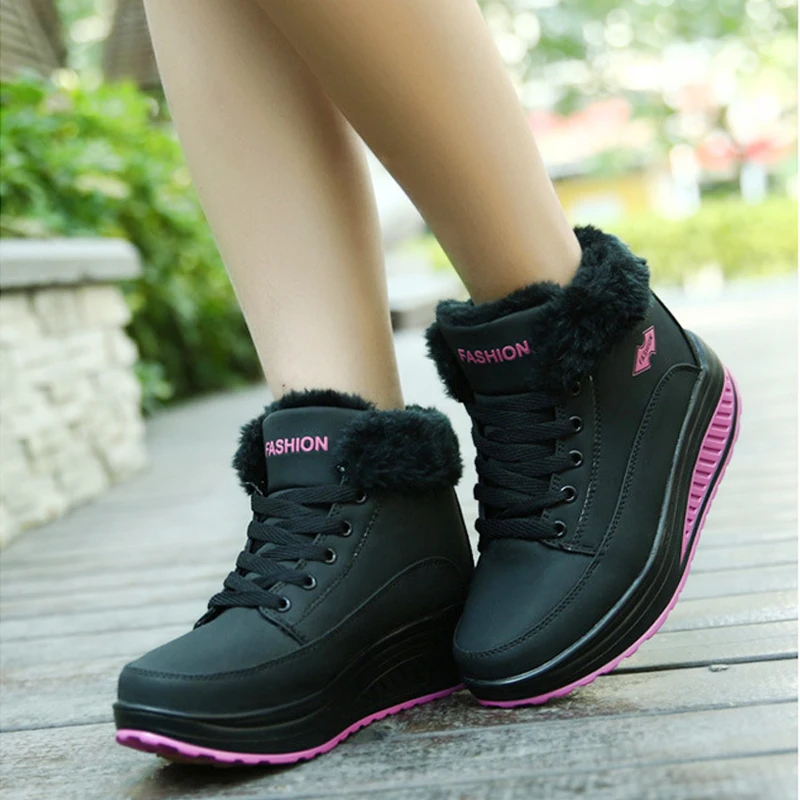 Женские зимние ботинки на меху Fujin теплые с Плюшевым Мехом шнуровке