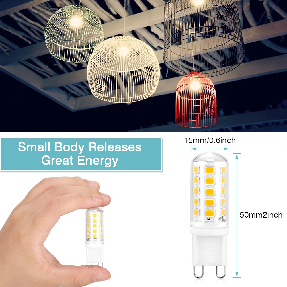 

5 шт. 5 Вт 230 В Светодиодная лампа с теплым белым светом G9 кукурузные лампы для дома освещение светодиодсветильник освещение 360 градусов угол ...