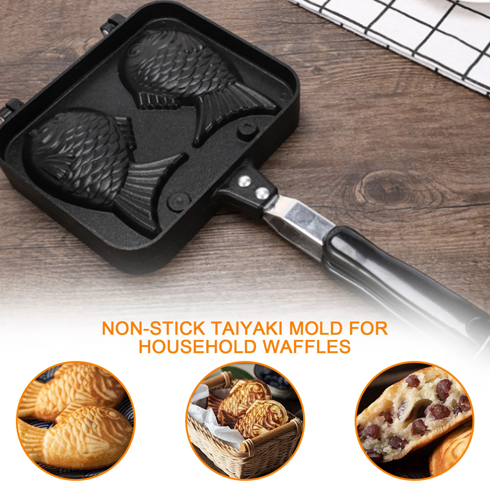 Online Taiyaki Pan Waffle Cake Maker Viene Fornito Con Pennello Per Olio In Silicone Waffle Cake Maker A Forma Di Pesce Viene Fornito Con Pennello Per Olio In Silicone