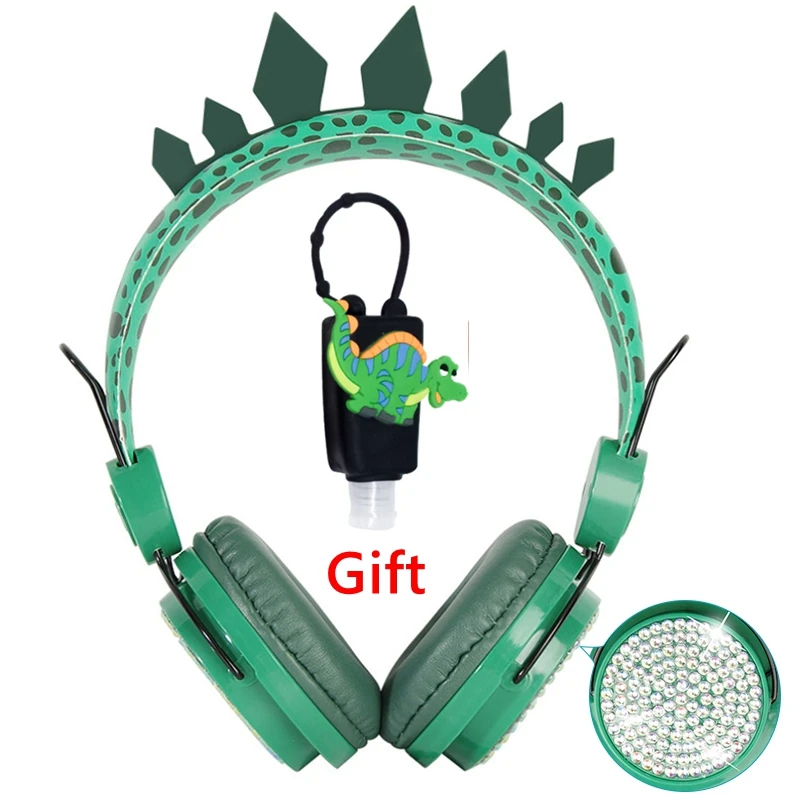 Беспроводные наушники с динозавром для мальчиков Проводная игровая гарнитура