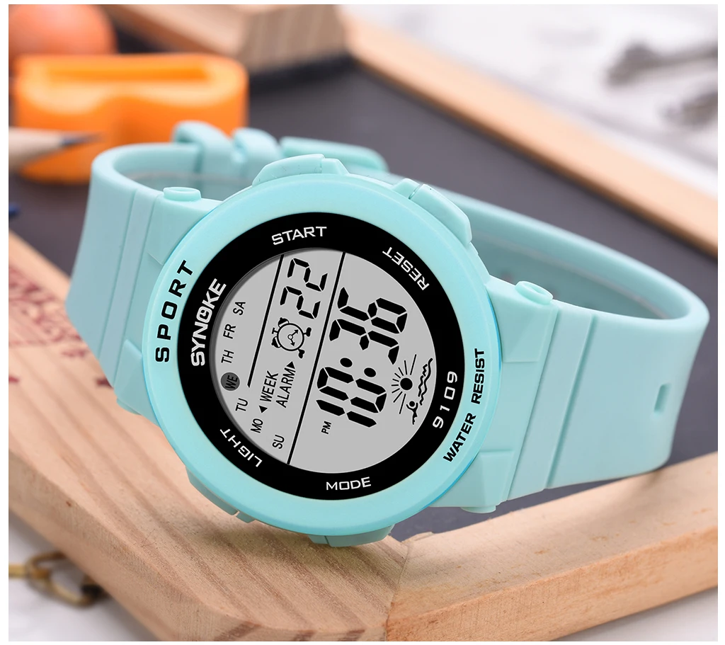 SYNOKE, цифровые часы для девочек, светодиодный, красочный светильник, jam tangan, будильник, повседневные спортивные наручные часы,, подарки для девочек