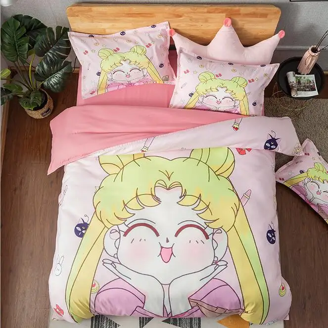 16 Kawaii аниме Чи-Би Маруко Rilakkuma Сейлор Мун постельное белье Твин Полный Королева Король один двойной размер дети девочка пододеяльник набор - Цвет: 16