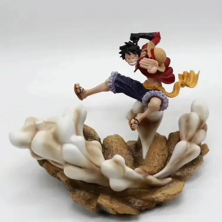 

One Piece The Straw Hat Pirates GK Laser Gun Monkey D Luffy 20th Anniversary Eagle Eye Dracule Mihawk Sofa Ver PVC Action Figure