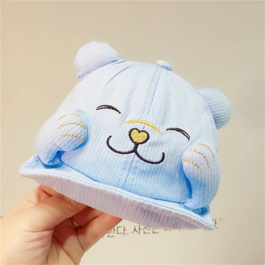 Хлопковые шапки с милыми кошками для маленьких мальчиков и девочек детская