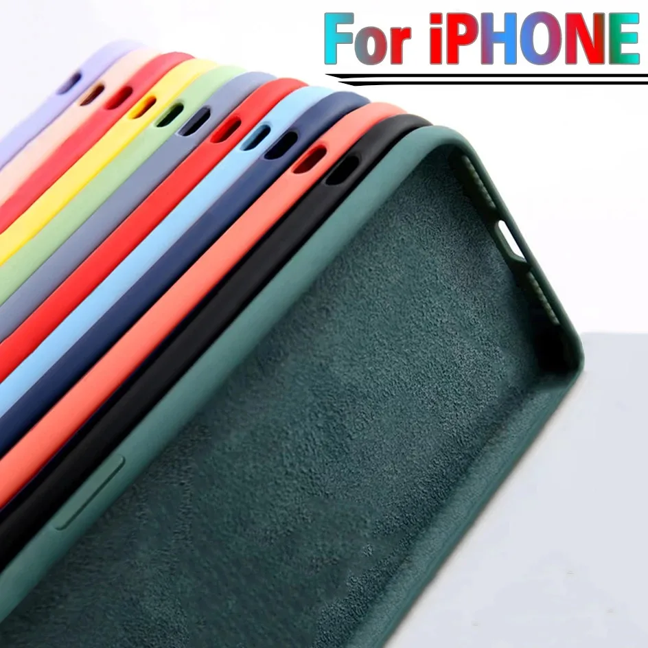 

Fashion Simplicity Luxury Official Original Silicone Solid Color Case For iPhone 12 13 XS Max 7 8 Case For iPhone 11 Cases
