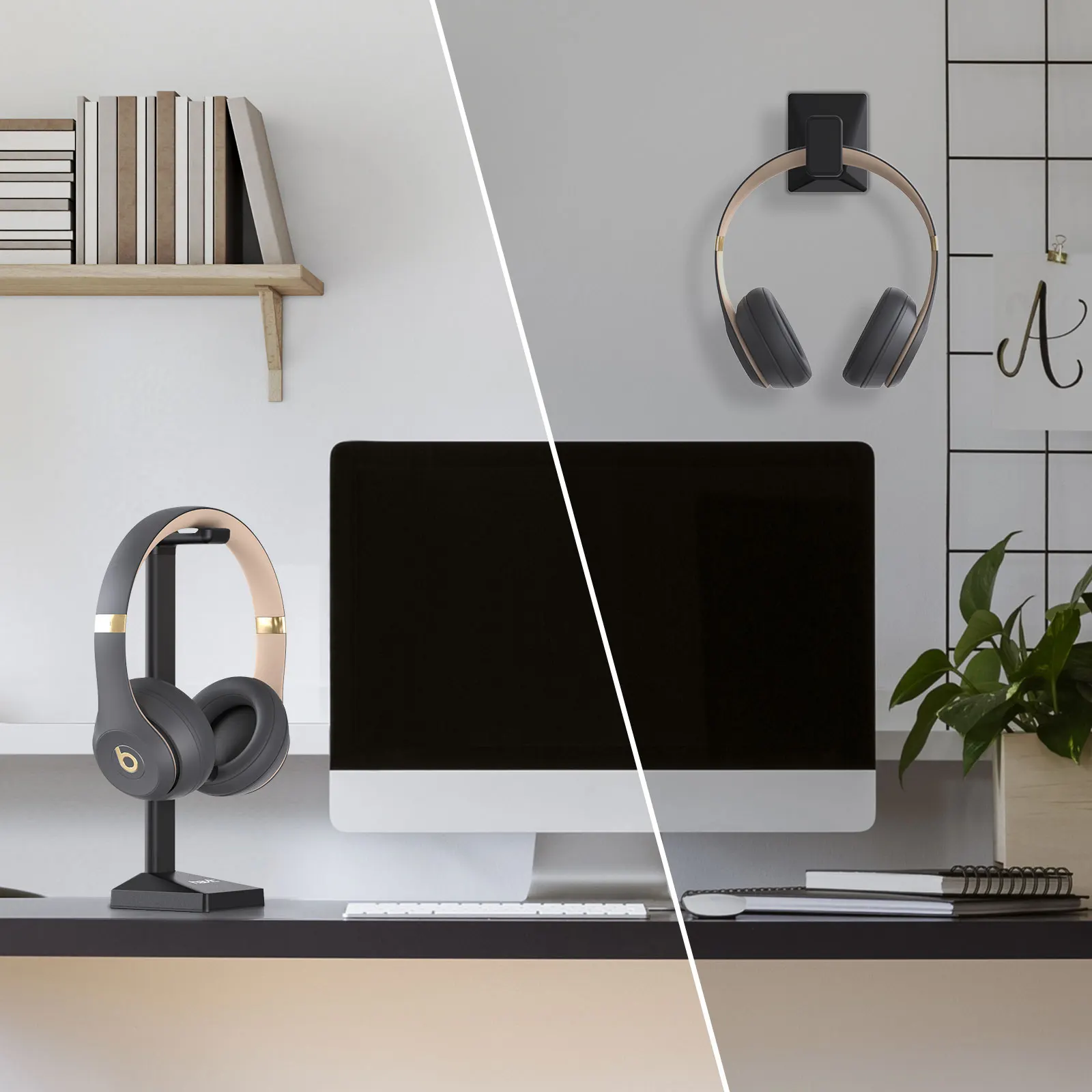 

Havit 2021 New Headphones Stand Sticker Acrylic Wall Mounted and Standing Dual Purpose Holder
