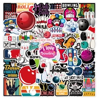 103050pcs bowling sports lovers cute graffiti stickers luggage suitcase classic toys laptop decorative stickers wholesale