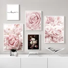 Настенная Картина на холсте розовые цветы розовые пионы минимализм цитаты скандинавские постеры и принты украшение для гостиной Настенная картина