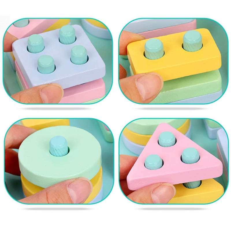 

Wooden Children's Geometric Cognitive Learning Puzzle Early Education Toy Puzzle