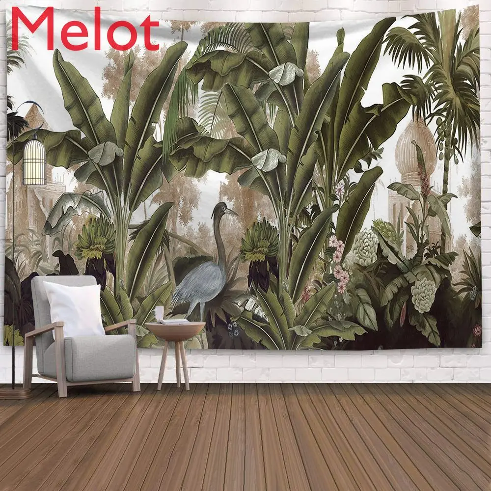 

Tropical Plant Printed Tapestry Wall Hanging Nordic Ins Family Living Room and Bedroom Painting Background Decoration