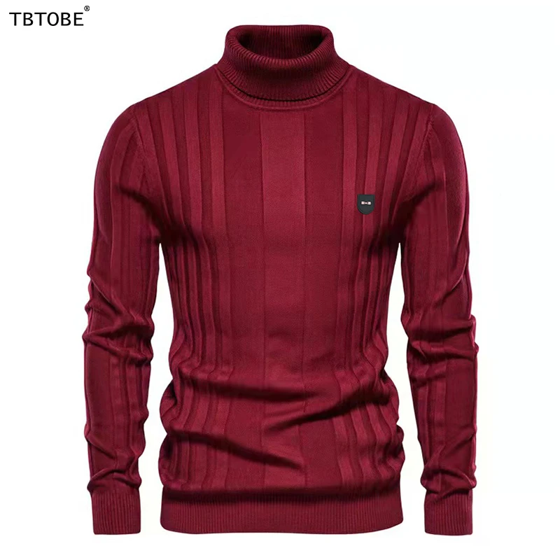 Мужской свитер теплый роскошный брендовый пуловер с высоким воротом и бантом