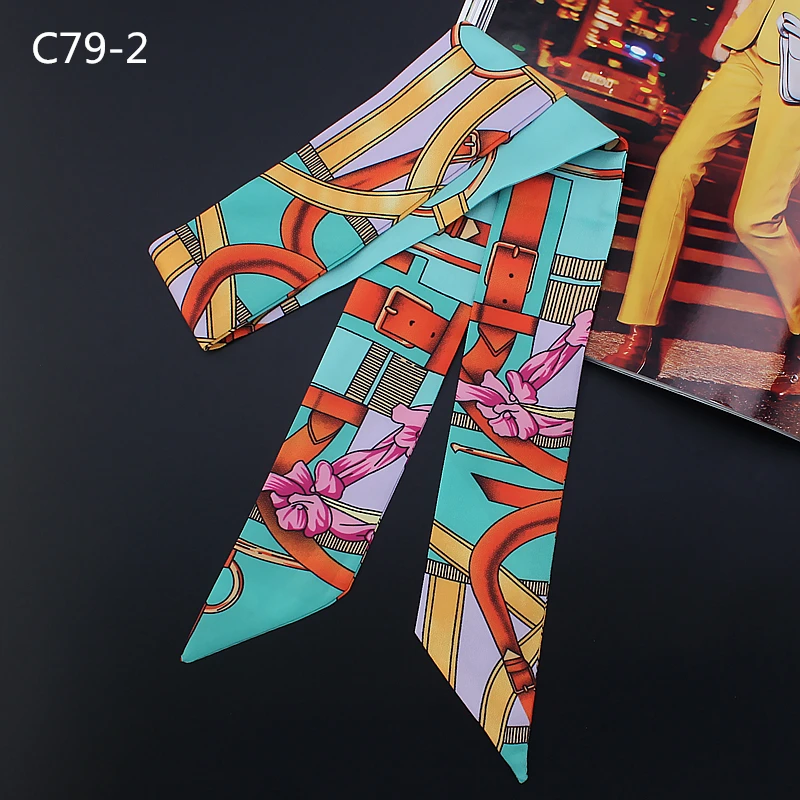 Новинка 2020 женский шарф для сумок шелковые узкие женские шарфы шеи модные волос с