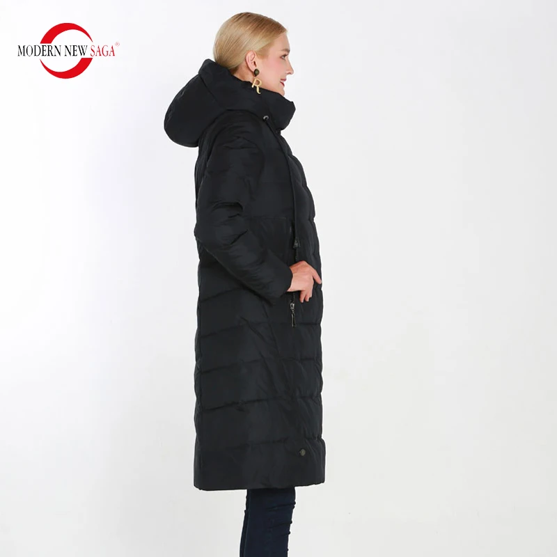MODERN NEW SAGA 2020 Зимнее Женское Пальто Длинная Куртка С Капюшоном Высокое Качество