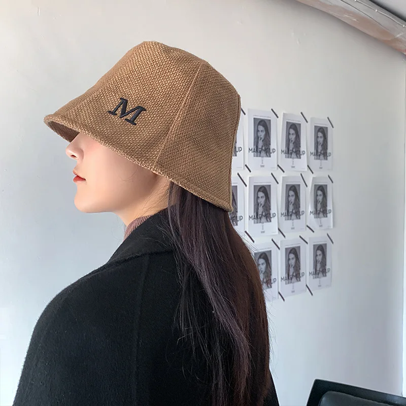 Вязаная шляпа от солнца повседневная Летняя женская шапка головной убор для