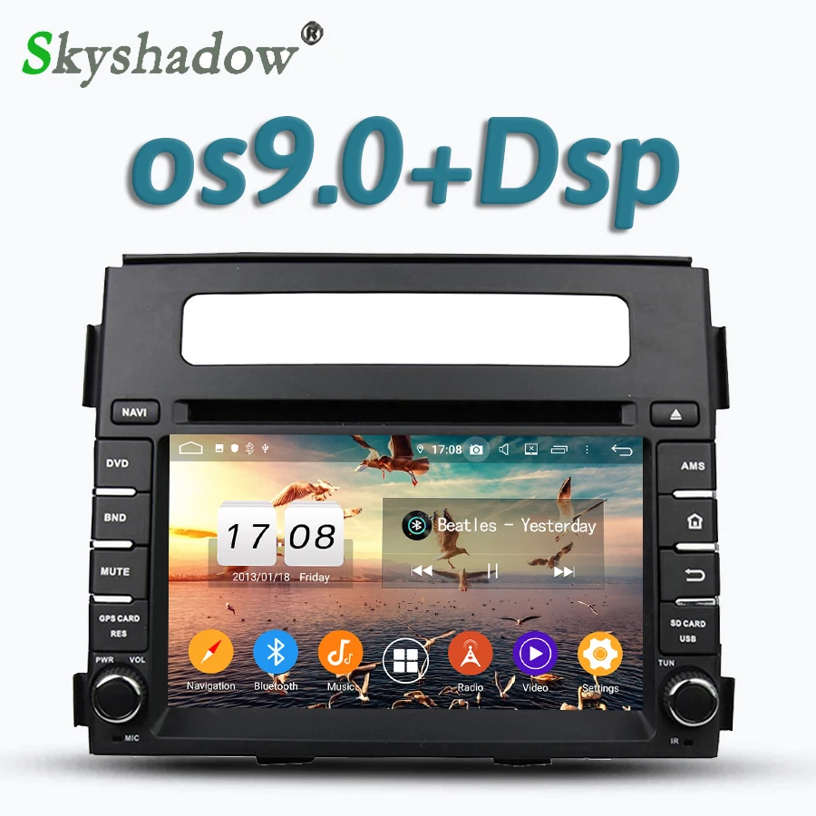 DSP ips Android 9 0 Восьмиядерный 4 Гб ОЗУ Bluetooth 2 Wifi gps карта DVR камера ТВ автомобильный dvd