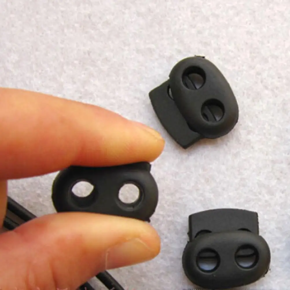 

10PCS Plastic Black Shoes Buckle Shoelace Decorations Rope Clamp Cord Locks Stopper Robe Hooks Bathroom Hardware