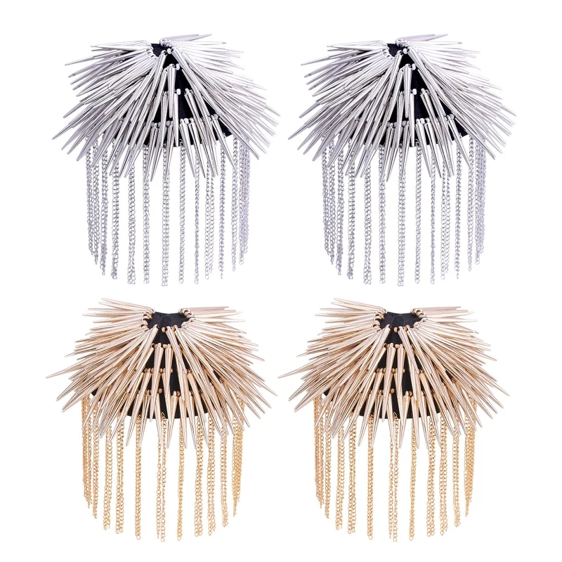 Exaggerat1 пара панк-юбка серебряное ожерелье с Цепочки и ожерелья эпалетами через