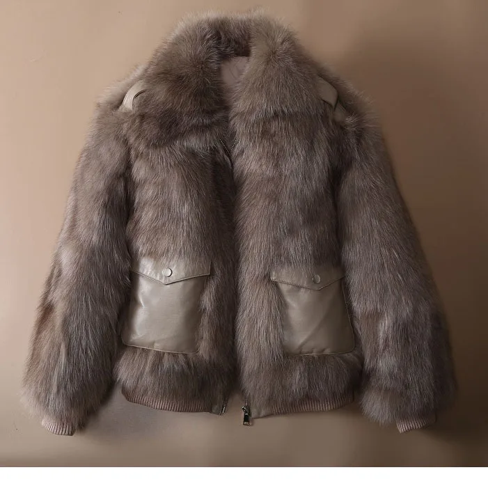 OFTBUY зимняя куртка женская повседневная куртка из натурального меха Толстая теплая уличная верхняя одежда из натурального Лисьего меха корейская модная одежда с карманами