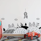 Большой Nordic горы Холм на стену для домашнего декора анималистический настенный Стикеры детской комнаты с рисунком лисы с изображением животных из джунглей скандинавский облако Наклейка на стену сова детские виниловые фоны