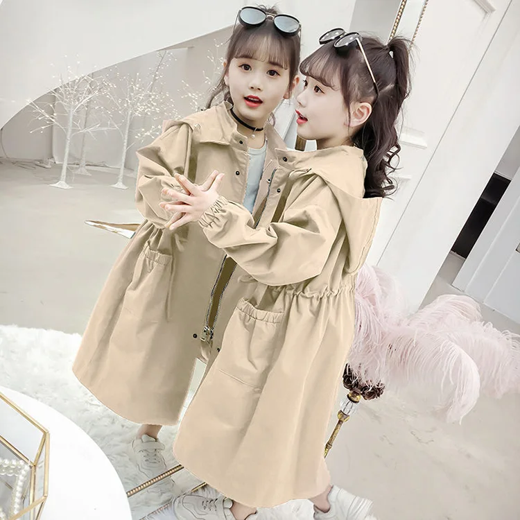 

6 8 10 12 14 Years New Spring Big Children Long Windbreaker Jacket Coats Girl Clothing For Teenager Kids Baby Trench Coats 2020