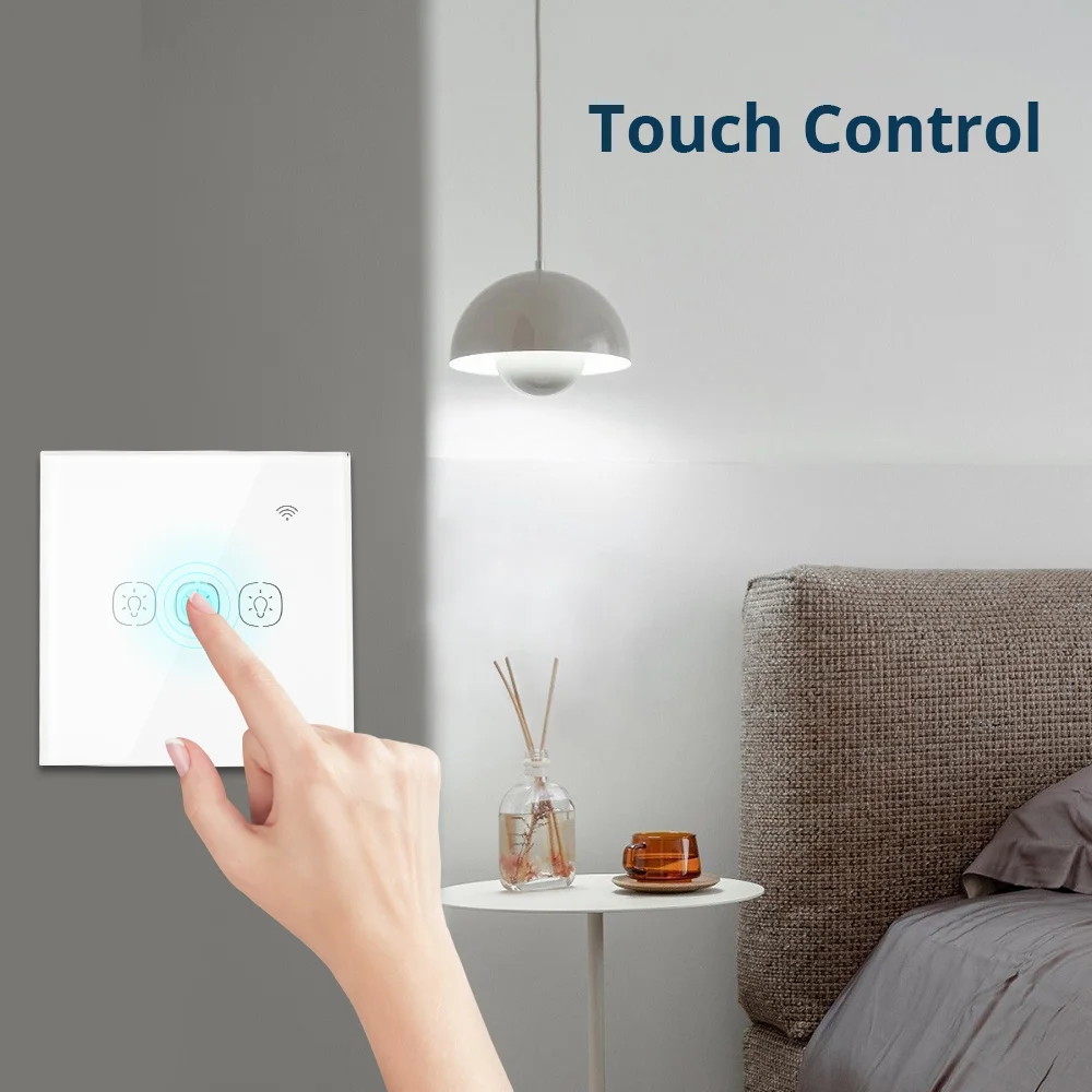 Настенный WiFi выключатель для умного дома с возможностью голосового управления