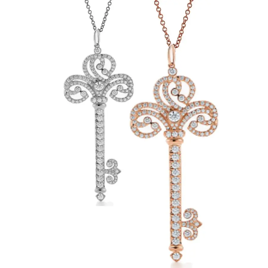 

Бутиковый винтажный кулон в виде ключа из циркония, женское ожерелье, ювелирные изделия для пары, S925, подарок, Трендовое ожерелье в 2021 году,