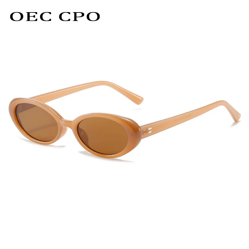 

OEC CPO Vintage Oval Sunglasses Women Elegant Small Frames Sun Glasses Female Punk Eyewear Retro Rivet Steampunk Party Eyeglass