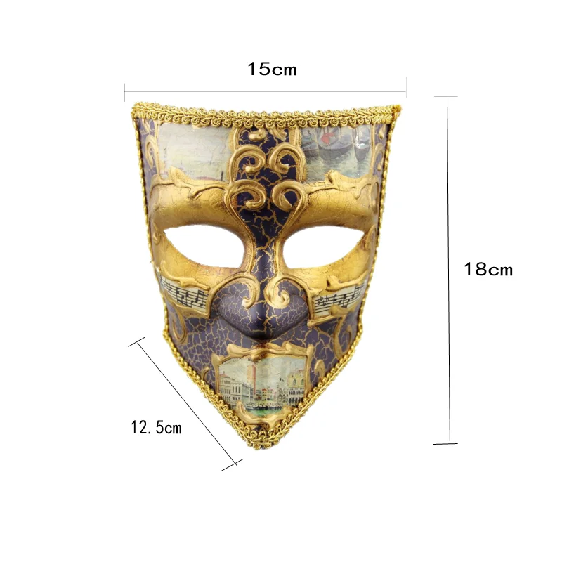 Новая итальянская Венецианская Ретро квадратная маска на все лицо с ручной