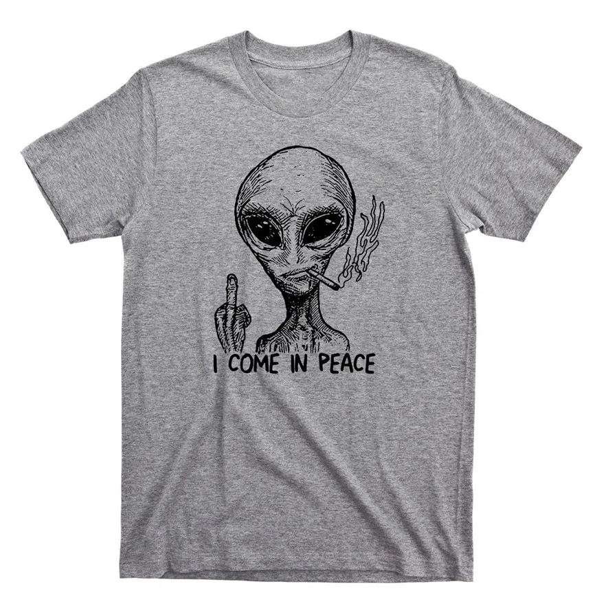 Футболка Alien I Come In Peace футболка свободного размера плюс| |