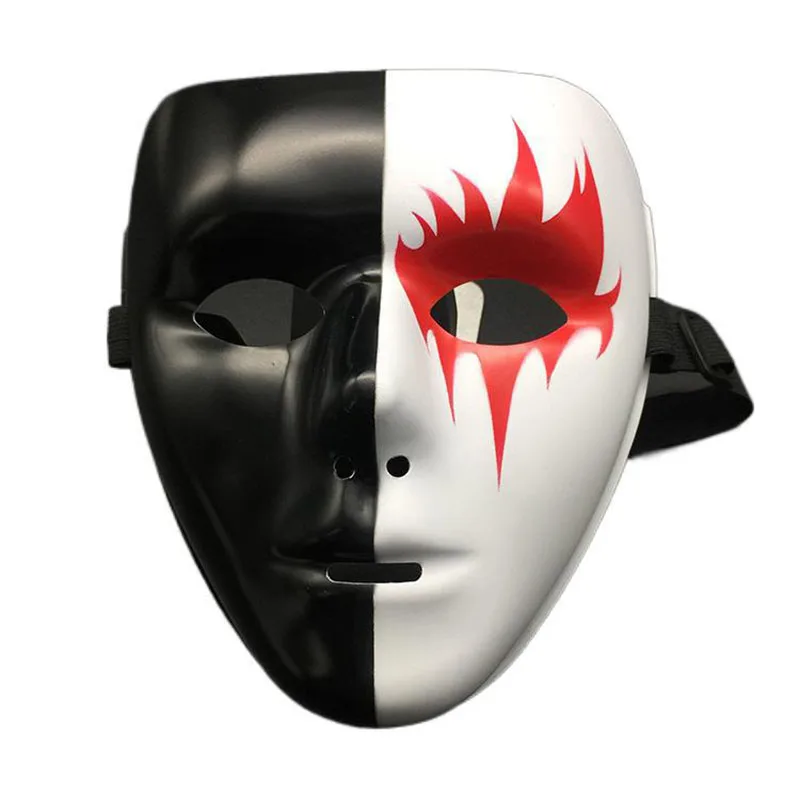 

Hot selling Halloween props masquerade full face mask hip hop adult hand-painted white street dance men adult mask