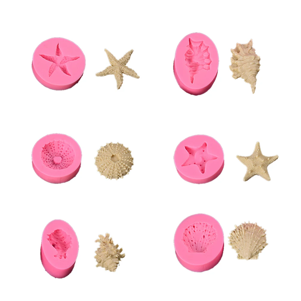 Морской серии жемчужная раковина Морская звезда море формы в виде раковин Fondant Mold