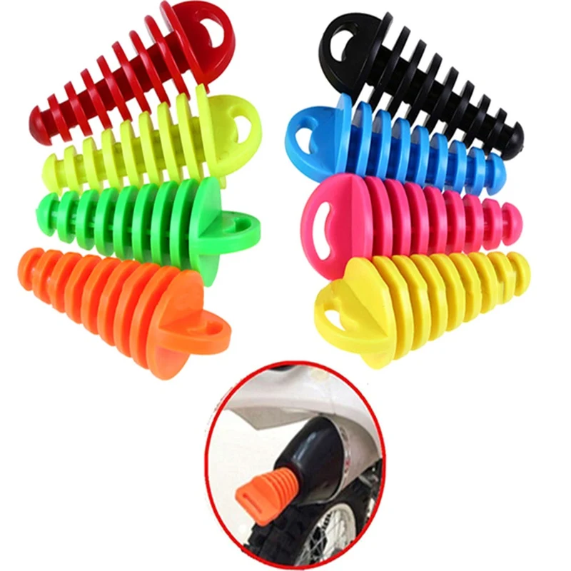 

C 1pcs Motorcycle Exhaust Pipe Motocross Tailpipe PVC Air-bleeder Plug Exhaust Silencer Muffler Wash Plug Pipe Protector