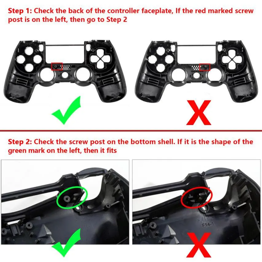 Красные призраки узорные полный корпус кнопки из ракушек Замена для PS4 контроллер JDM-010 JDM-020