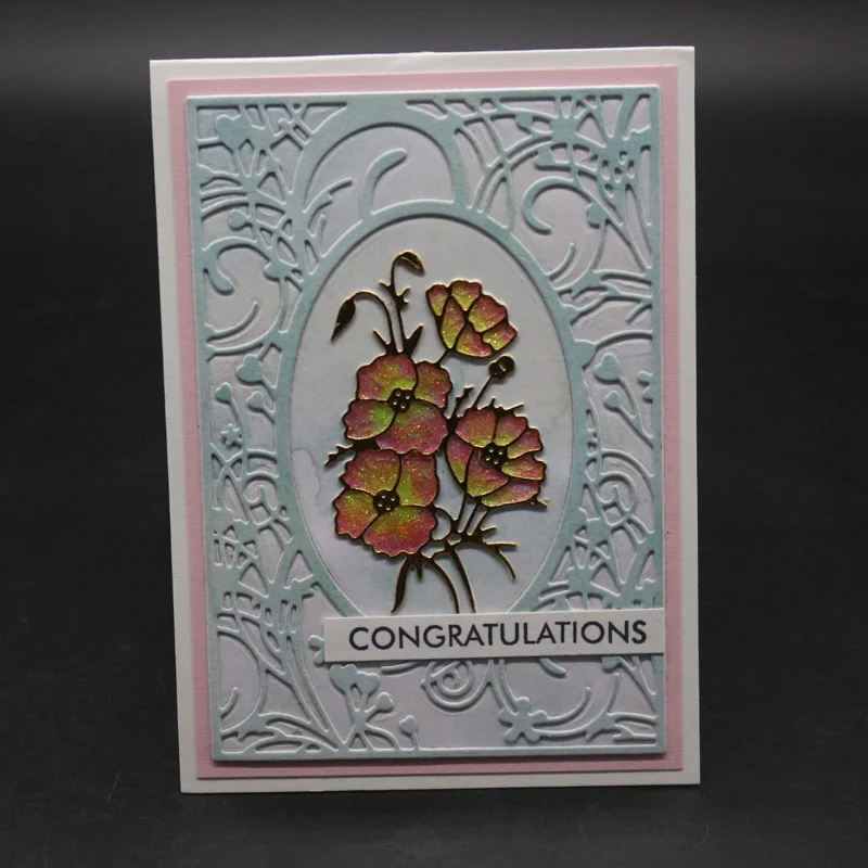 Маленький цветок прямоугольная рамка ручной работы металлические режущие