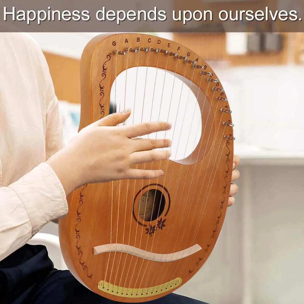

1 Set 16 String Harp Mahogany Handheld Harp Orchestral String Musical Instrument