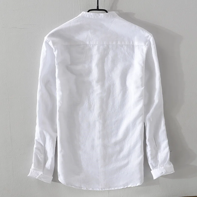 Новый стиль Белая рубашка мужская повседневная футболка с длинным рукавом для