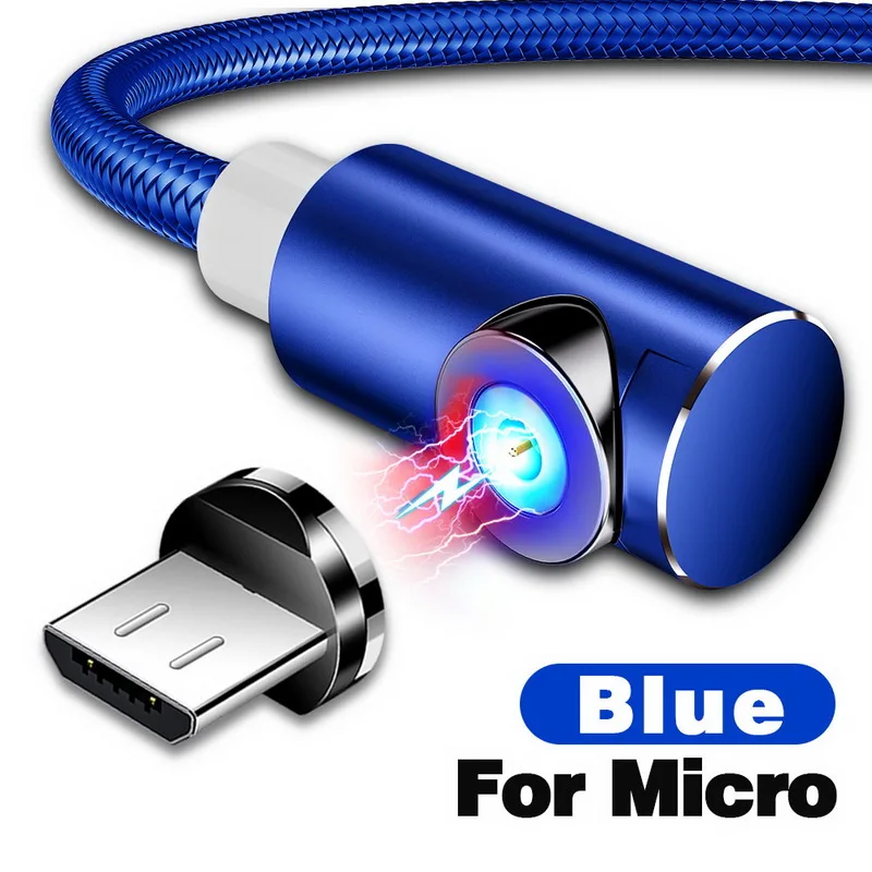 INIU 2 м Быстрый Магнитный кабель Micro usb type C зарядное устройство для iPhone XS X XR 8 7 samsung S8 магнит Android телефонный кабель Шнур - Цвет: For Micro USB Blue