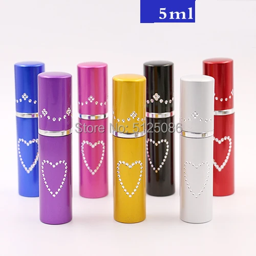 5 мл цветной пустой маленький парфюм для путешествий металлический распылитель