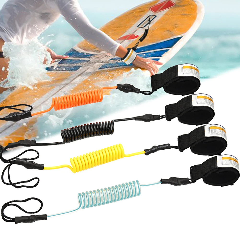 

Surf Board Leash Surfing SUP Leash Elastic Coiled Stand UP Paddle Board Safety Hand/Foot Straps Surfboard Raft Kayak Rope