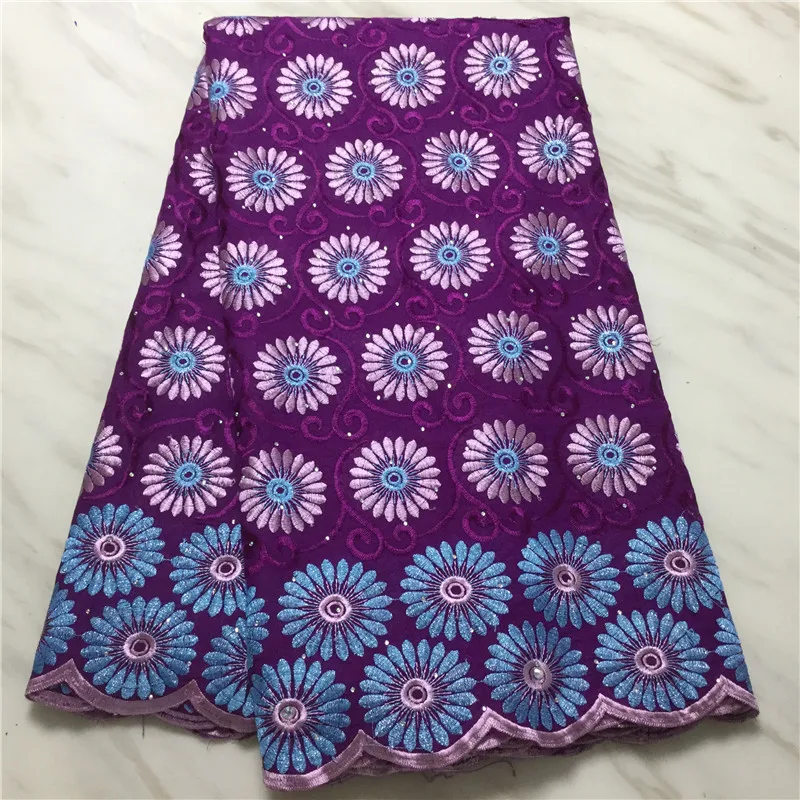 

2019 African Swiss Voile Lace Fabric embroidery lace trim high quality african Dry cotton lace fabric for wedding PL102305