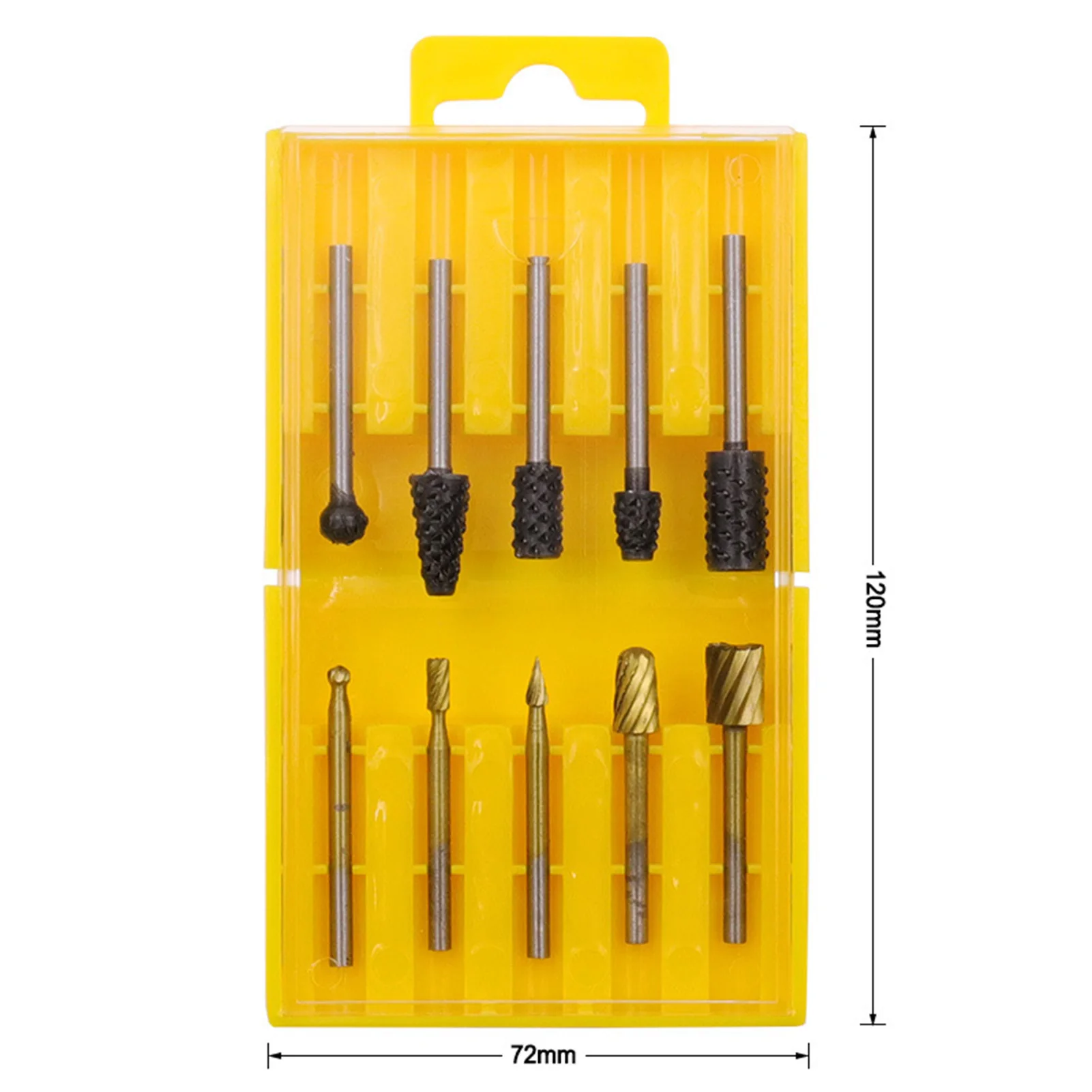 

10Pcs/Set High Speed Steel Rotary Files Burr Drill Rotating Thorn Head Electric Grinding Drill Bits DIY Woodworking Tool