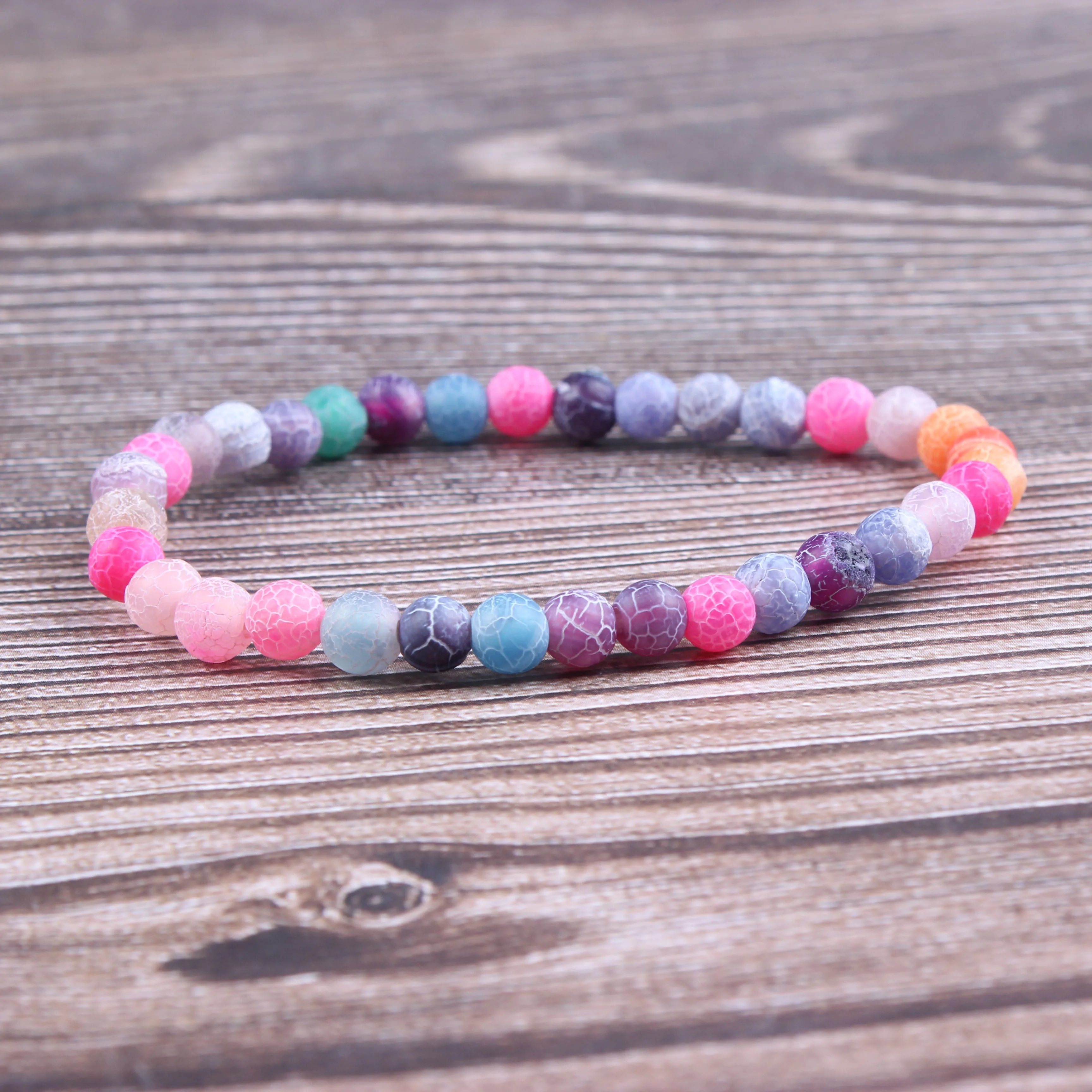 

Fashion jewelry 6 / 8 / 10mm weathered agate hand string natural jewelry beads suitable for men and women accessories