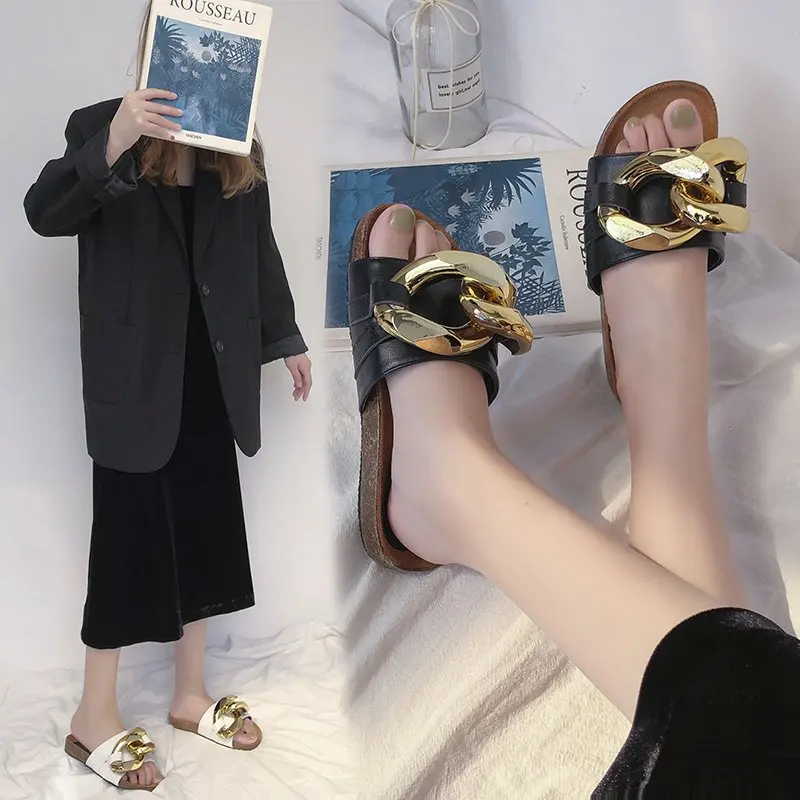 

Half Slippers Women's Outer Wear 2021 Summer New Fashion Thick-soled Casual One-foot Lazy Sandals and Slippers