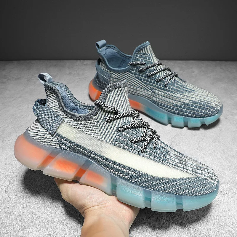 

2021 Men Sneakers Running Sports Shoes Flying Woven Breathable Men's Casual Walking Shoes Slip on Men Loafers Zapatillas Hombre