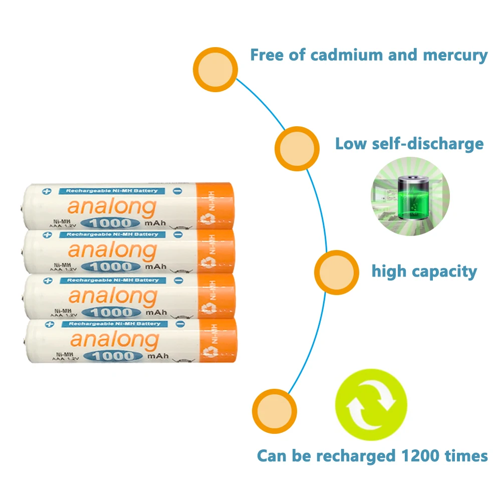 Умный ЖК-дисплей никель-металлогидридный аккумулятор типа AA/AAA/C/D + 1 2 в analong 1000 мАч
