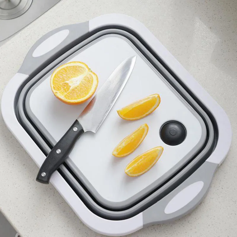 

Multifunction Cutting Board Kitchen Stuff Household Chopping Washing Basket Foldable Blocks Tool Portable Drain Travel Thick