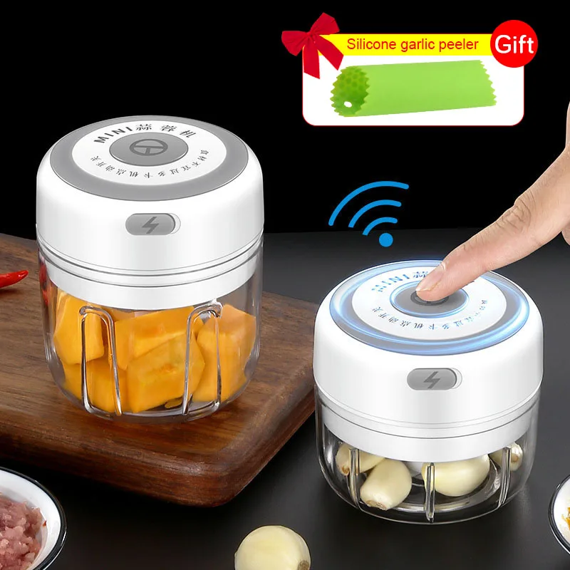 

100/250ml Electric Garlic Masher Garlic Press Mincer Vegetable Chili Meat Grinder Food Chopper Masher Tools Kitchen Accessories