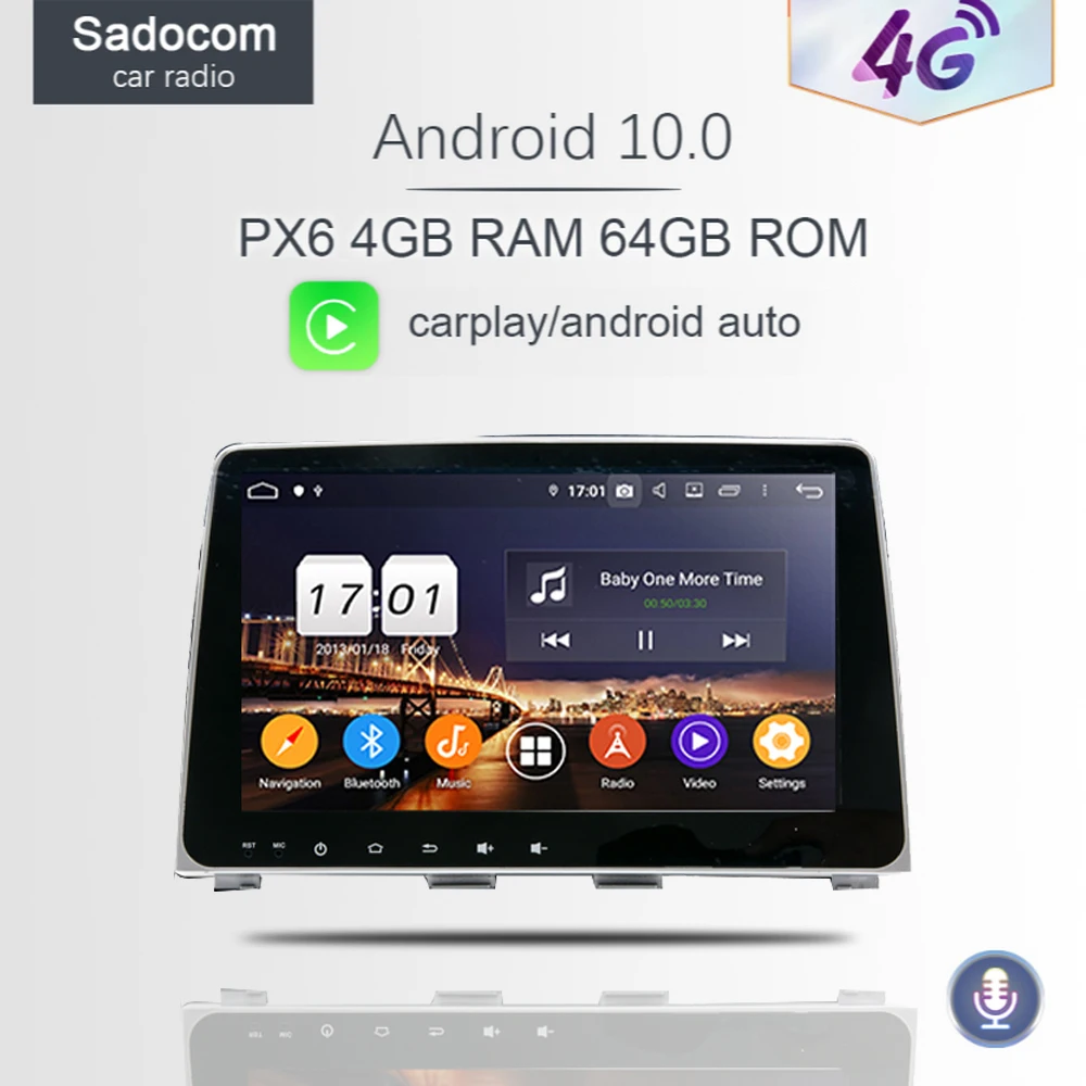Автомобильный DVD плеер DSP PX6 Android 10 0 8 ядер 4 Гб ОЗУ 64 ПЗУ GPS Glonass карта RDS радио Wi Fi
