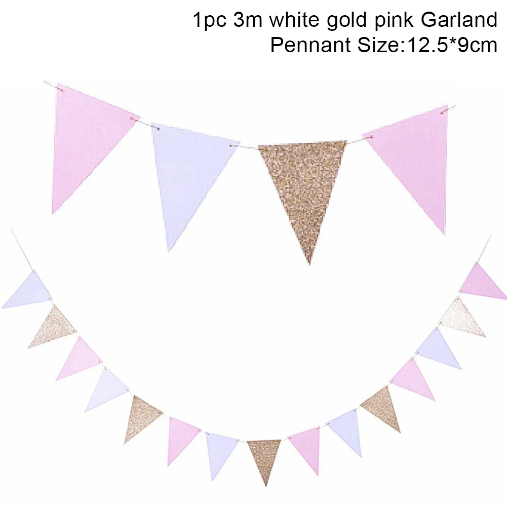 Gold white pink 11 футов блестящая золотая белая розовая большая круглая гирлянда для свадебных мероприятий, вечеринок, дней рождения, украшения для детской комнаты - Цвет: Gold white pink